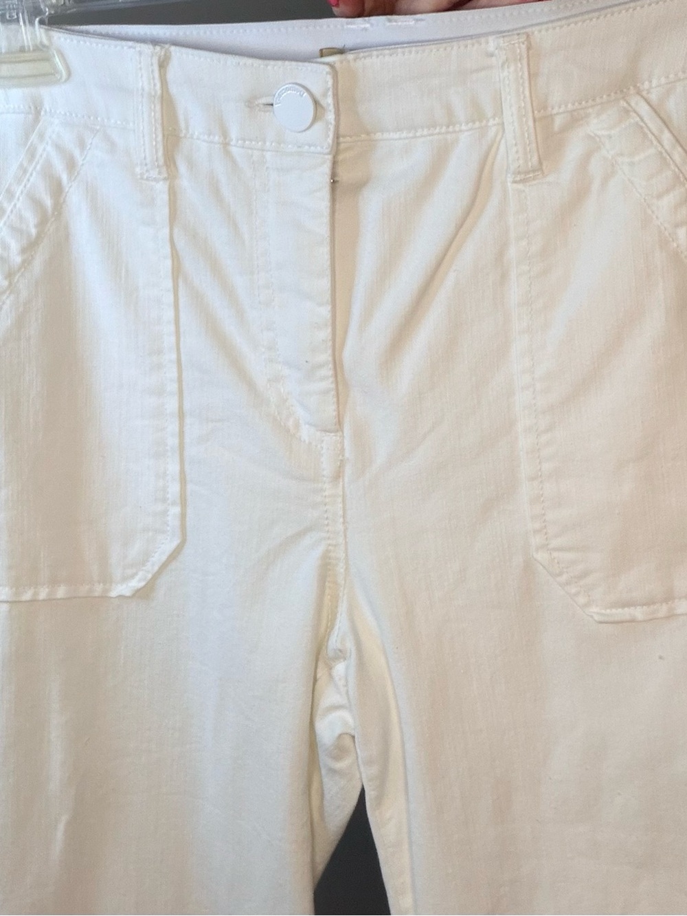 Democracy White Jean with Front Patch Pockets